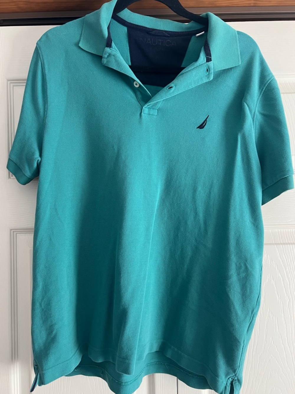 Nautica Men’s Teal Sail Logo Polo Shirt